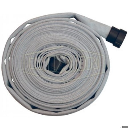 Dixon Coiled Single Jacket Rack Hose, 1-1/2 in, NST NH, 100 ft L, 225 psi Working, Aluminum R515100RAF